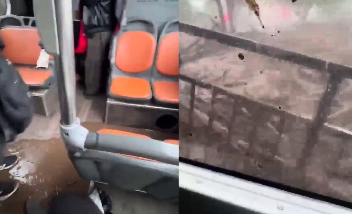 “¡No, cierra la puerta!”: el pánico al interior de un bus RED arrastrado por el aluvión en Las Condes