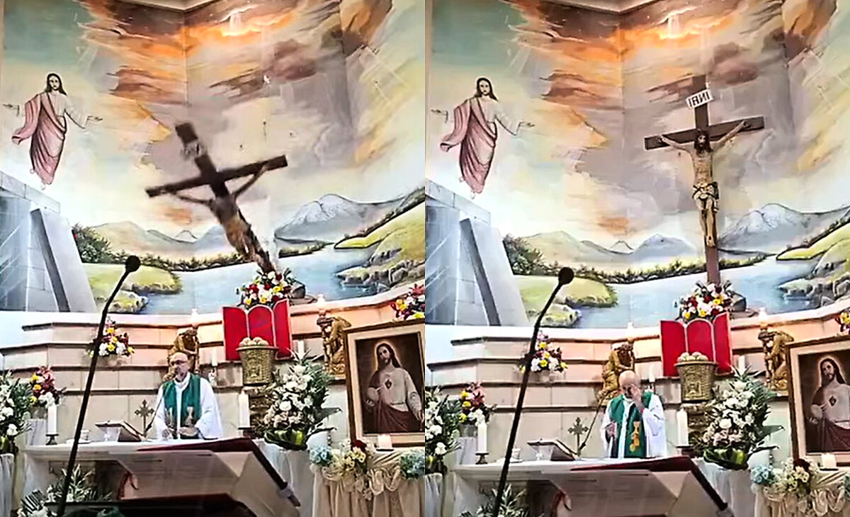Sacerdote falleció en Guayaquil al desplomarse una cruz de madera durante una misa en vivo